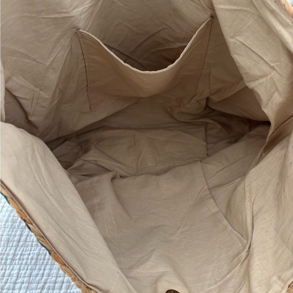 Anju Capri Jute Tote Lemon Breeze Citrus Handcrafted Artisan Market Bag NWT - Picture 8 of 8